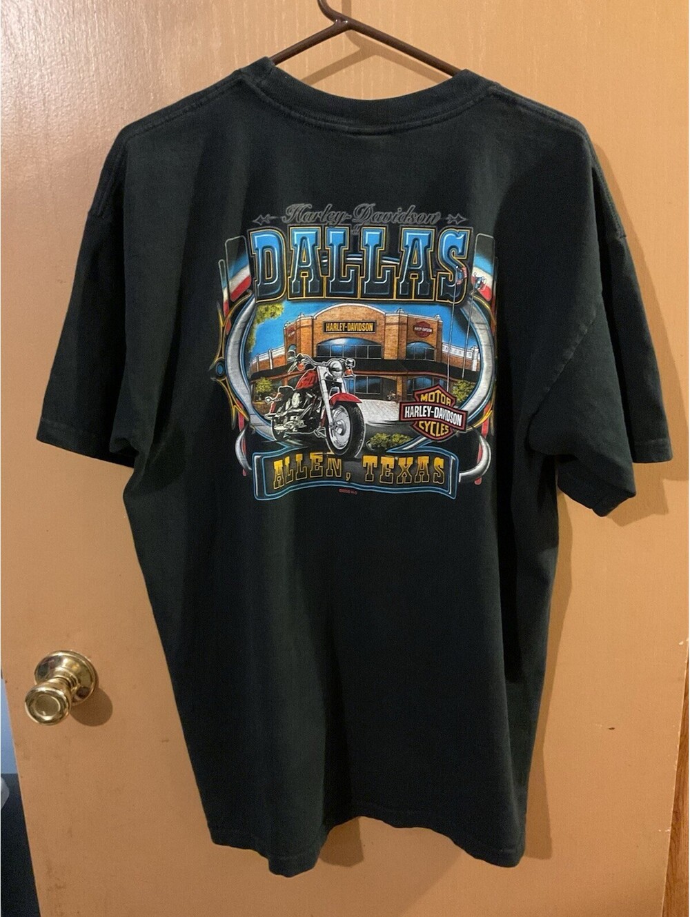 Allen Texas Harley Davidson Eagle Black Men’s XL T-shirt